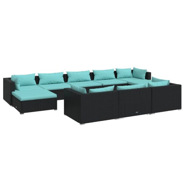 10-Delige Loungeset Met Kussens Poly Rattan - Afbeelding 2