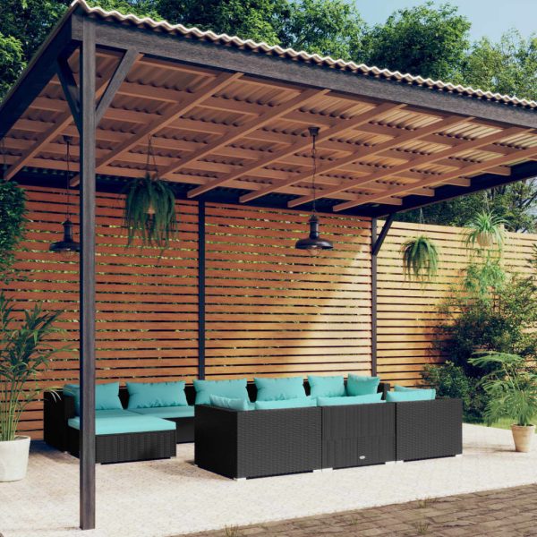 10-Delige Loungeset Met Kussens Poly Rattan