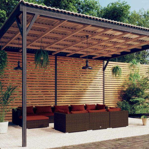 10-Delige Loungeset Met Kussens Poly Rattan - Afbeelding 13