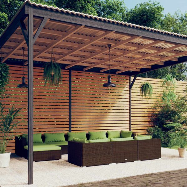 10-Delige Loungeset Met Kussens Poly Rattan - Afbeelding 14