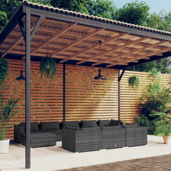 10-Delige Loungeset Met Kussens Poly Rattan - Afbeelding 15