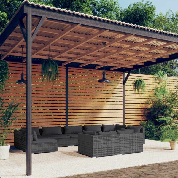 9-Delige Loungeset Met Kussens Poly Rattan - Afbeelding 12