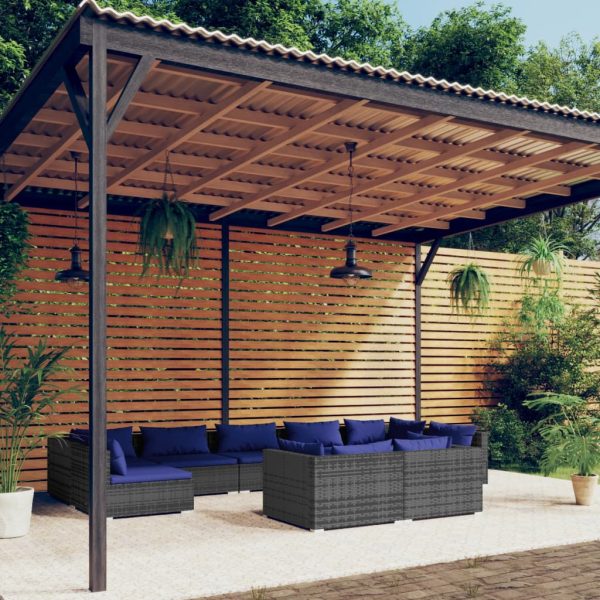 9-Delige Loungeset Met Kussens Poly Rattan - Afbeelding 13