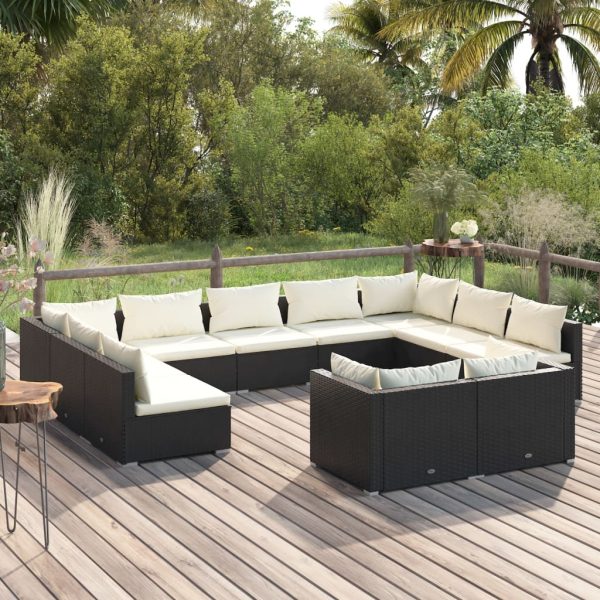 1 Loungeset Met Kussens Poly Rattan - Afbeelding 10