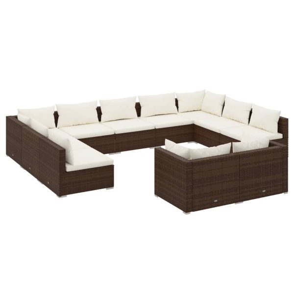 1 Loungeset Met Kussens Poly Rattan - Afbeelding 2