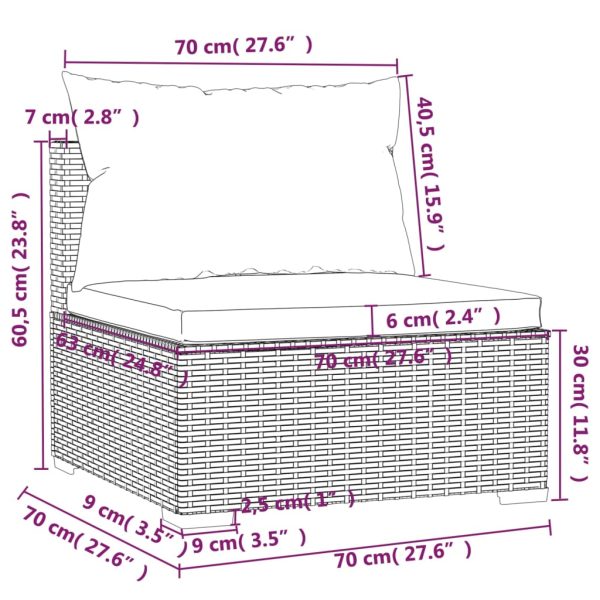 1 Loungeset Met Kussens Poly Rattan - Afbeelding 8