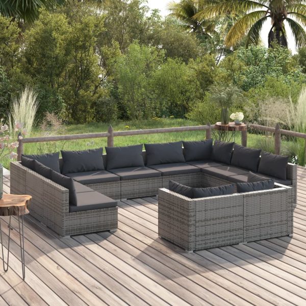 1 Loungeset Met Kussens Poly Rattan - Afbeelding 12