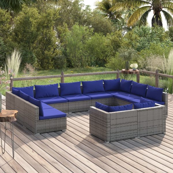 1 Loungeset Met Kussens Poly Rattan - Afbeelding 13