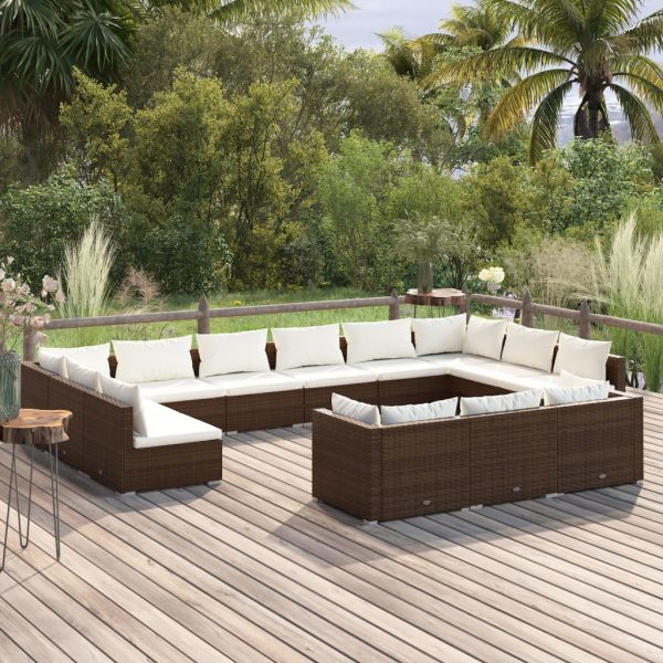 13-Delige Loungeset Met Kussens Poly Rattan