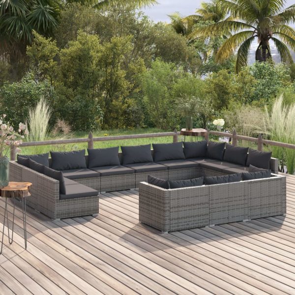 13-Delige Loungeset Met Kussens Poly Rattan - Afbeelding 11