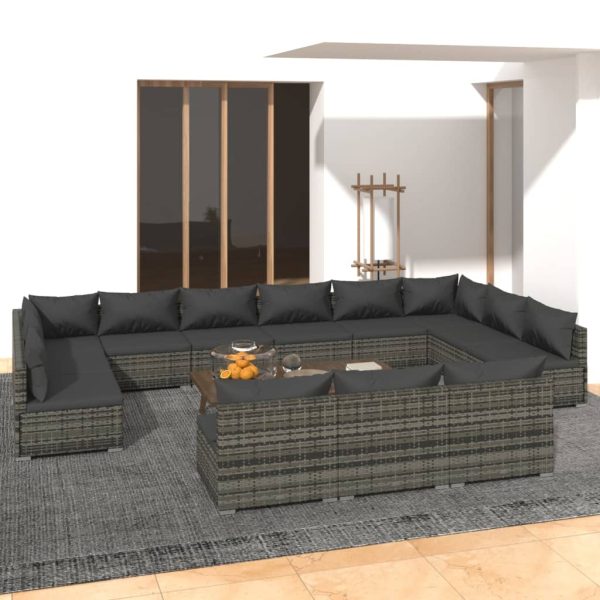 13-Delige Loungeset Met Kussens Poly Rattan - Afbeelding 10