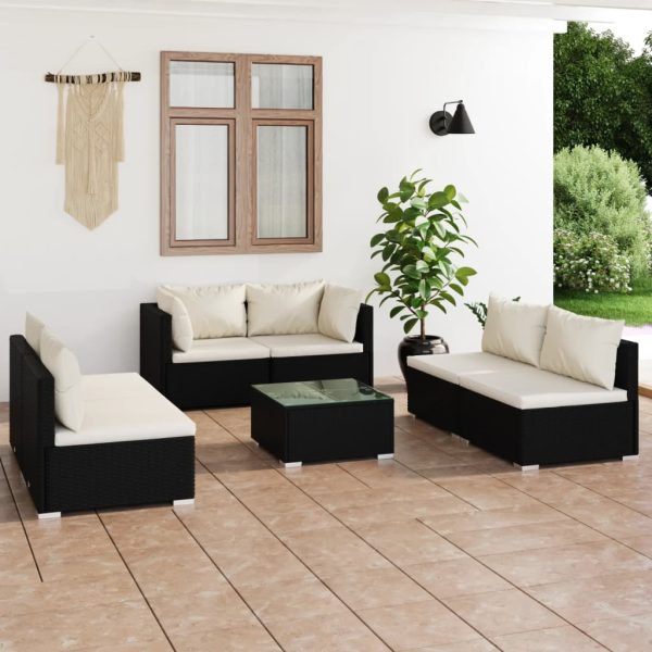 7-Delige Loungeset Met Kussens Poly Rattan - Afbeelding 13