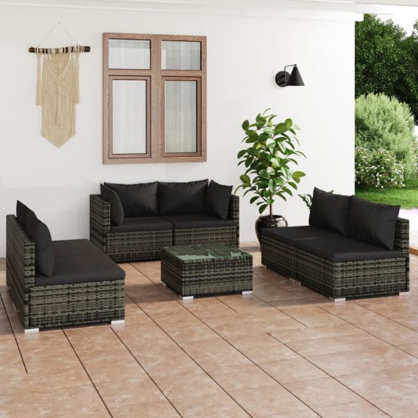 7-Delige Loungeset Met Kussens Poly Rattan - Afbeelding 14