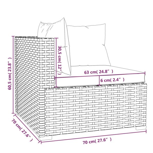 8-Delige Loungeset Met Kussens Poly Rattan - Afbeelding 8