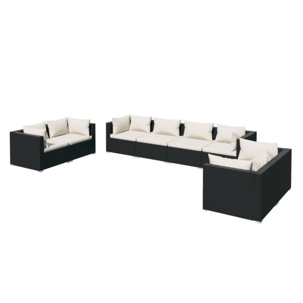 8-Delige Loungeset Met Kussens Poly Rattan - Afbeelding 2