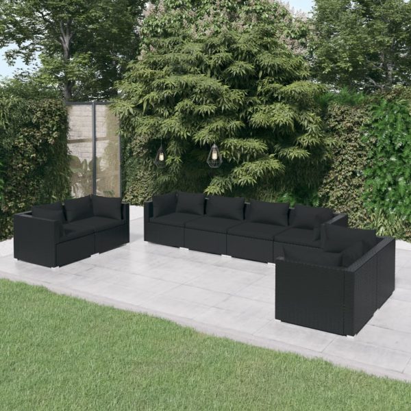 8-Delige Loungeset Met Kussens Poly Rattan - Afbeelding 10