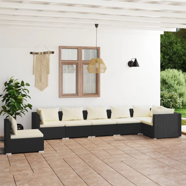 7-Delige Loungeset Met Kussens Poly Rattan - Afbeelding 10