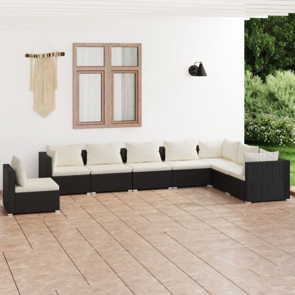 8-Delige Loungeset Met Kussens Poly Rattan - Afbeelding 10