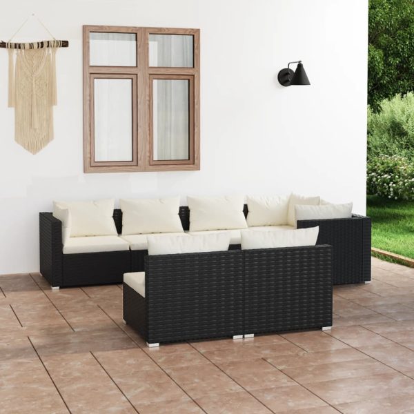 7-Delige Loungeset Met Kussens Poly Rattan - Afbeelding 8