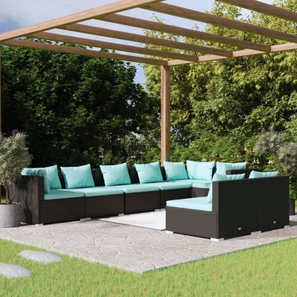 8-Delige Loungeset Met Kussens Poly Rattan - Afbeelding 9