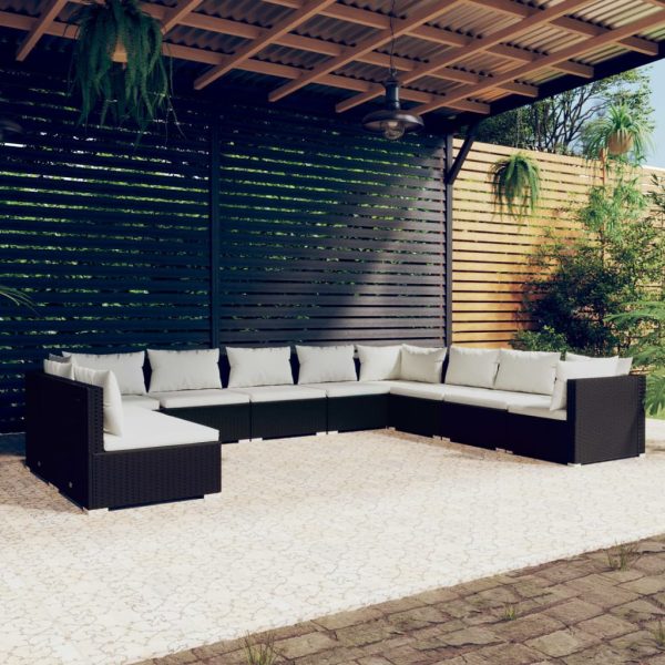 10-Delige Loungeset Met Kussens Poly Rattan - Afbeelding 8