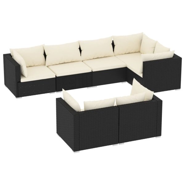 7-Delige Loungeset Met Kussens Poly Rattan - Afbeelding 2