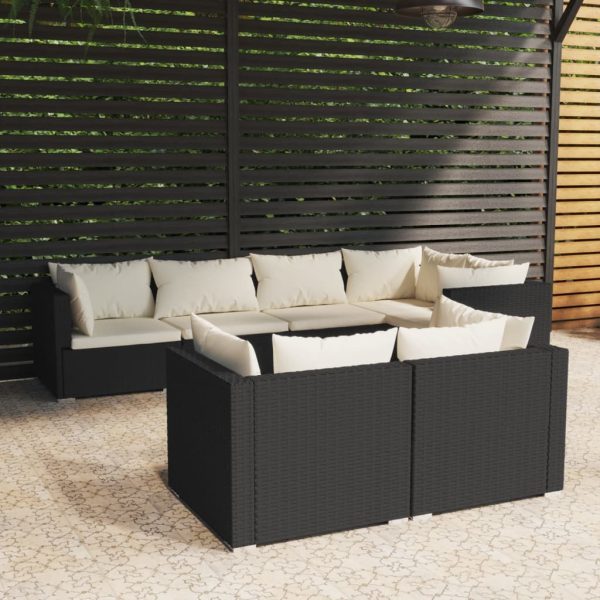 7-Delige Loungeset Met Kussens Poly Rattan