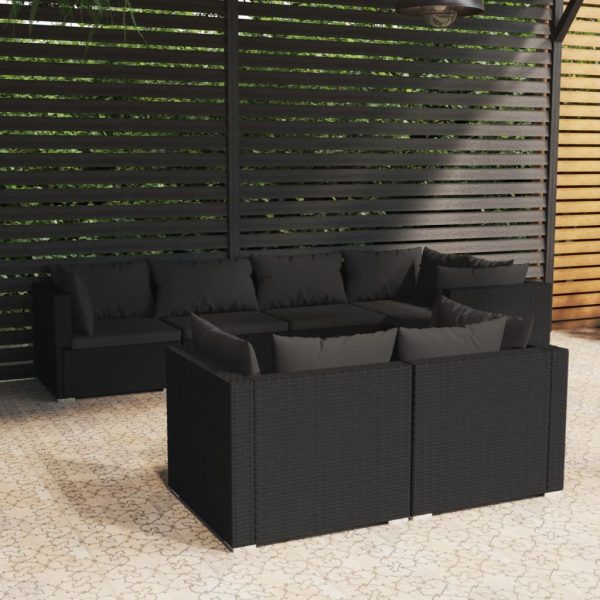 7-Delige Loungeset Met Kussens Poly Rattan - Afbeelding 8