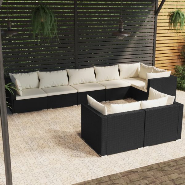 8-Delige Loungeset Met Kussens Poly Rattan - Afbeelding 8