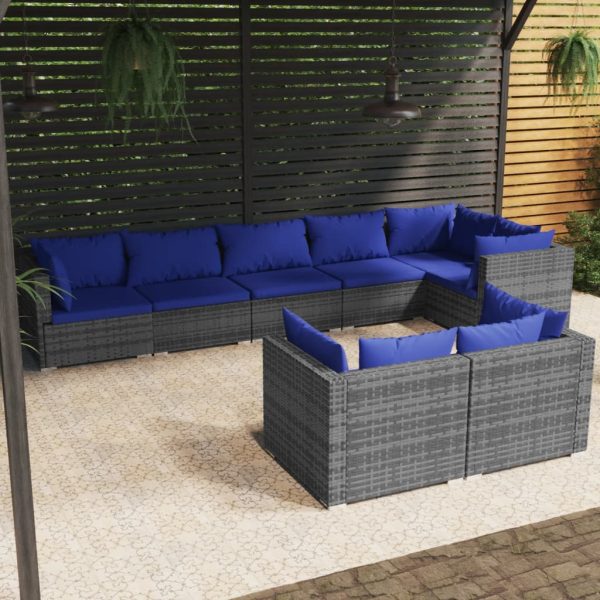 8-Delige Loungeset Met Kussens Poly Rattan - Afbeelding 12