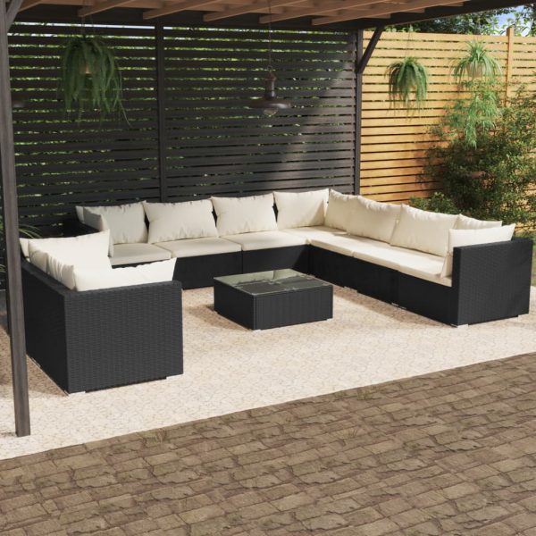 10-Delige Loungeset Met Kussens Poly Rattan - Afbeelding 10