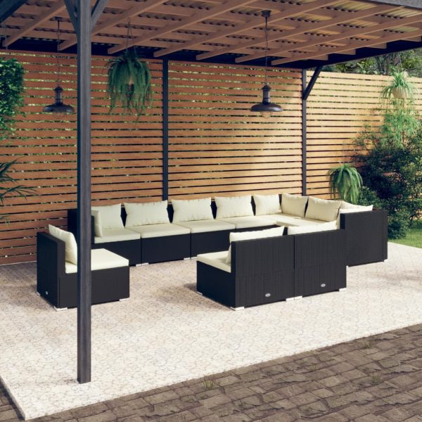 10-Delige Loungeset Met Kussens Poly Rattan - Afbeelding 8