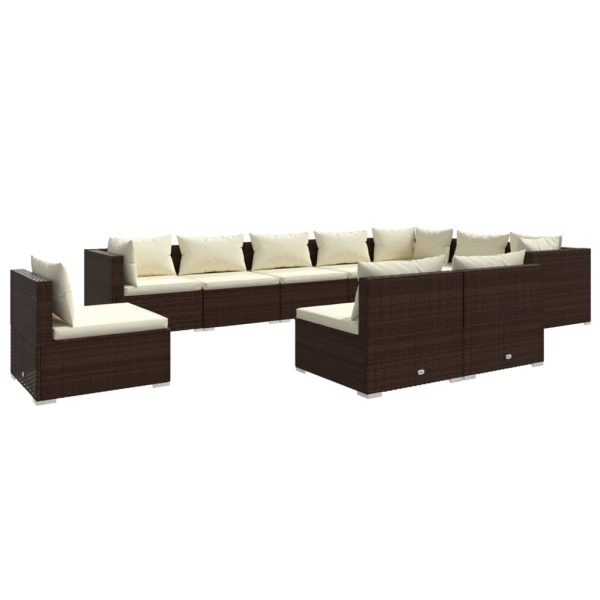 10-Delige Loungeset Met Kussens Poly Rattan - Afbeelding 2