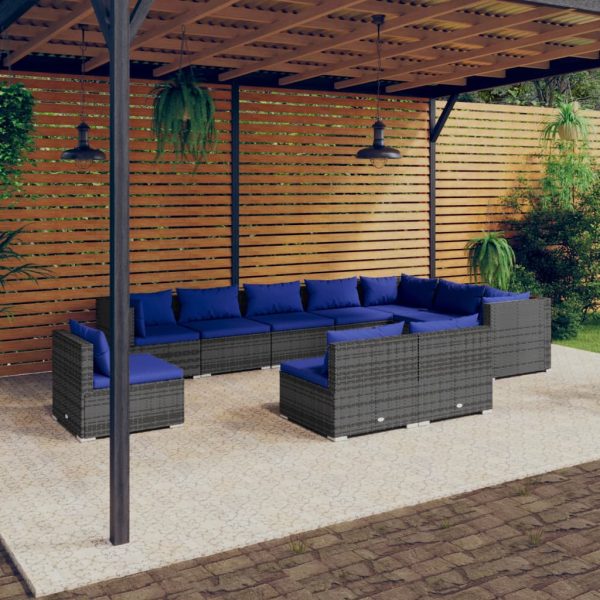 10-Delige Loungeset Met Kussens Poly Rattan - Afbeelding 10