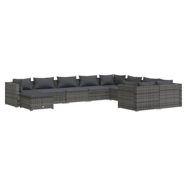 10-Delige Loungeset Met Kussens Poly Rattan - Afbeelding 2