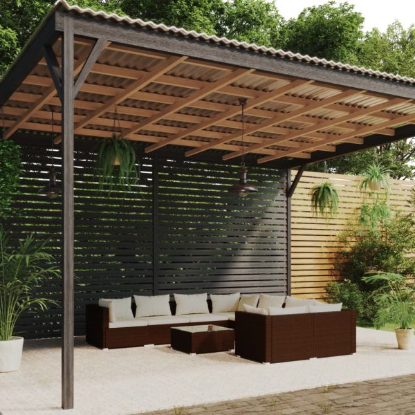 9-Delige Loungeset Met Kussens Poly Rattan