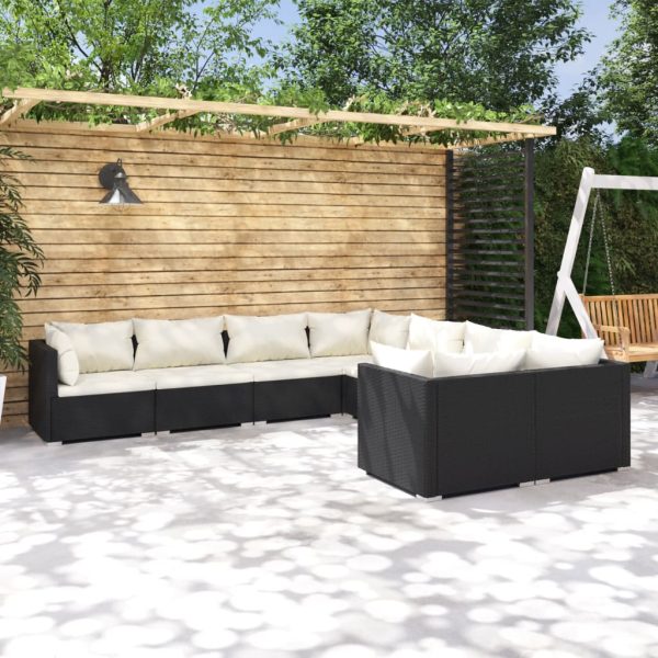 8-Delige Loungeset Met Kussens Poly Rattan - Afbeelding 10