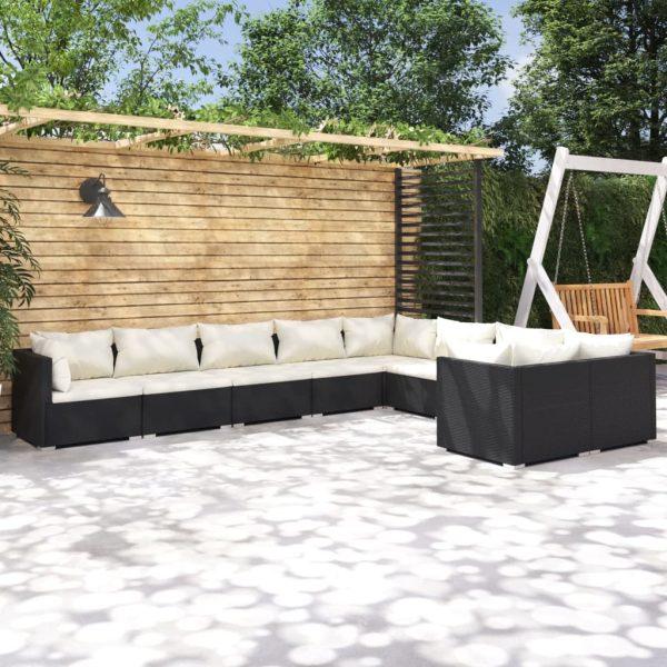 9-Delige Loungeset Met Kussens Poly Rattan - Afbeelding 10