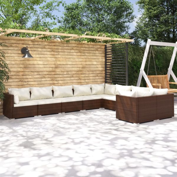 9-Delige Loungeset Met Kussens Poly Rattan