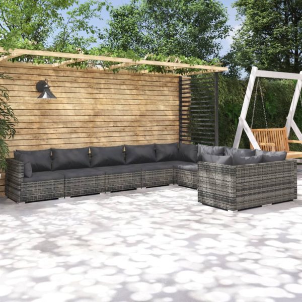 9-Delige Loungeset Met Kussens Poly Rattan - Afbeelding 12