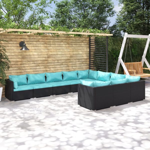 10-Delige Loungeset Met Kussens Poly Rattan - Afbeelding 11