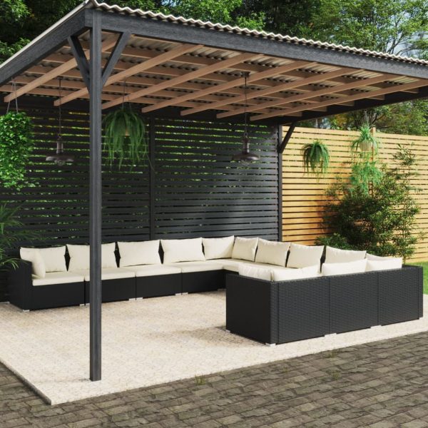 1 Loungeset Met Kussens Poly Rattan - Afbeelding 10