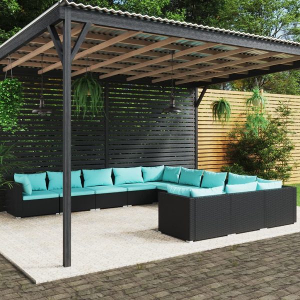 1 Loungeset Met Kussens Poly Rattan - Afbeelding 11