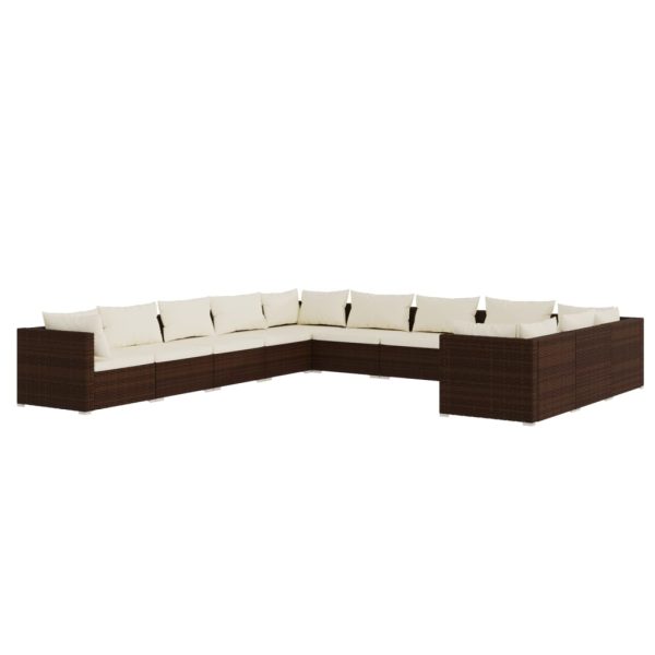 1 Loungeset Met Kussens Poly Rattan - Afbeelding 2