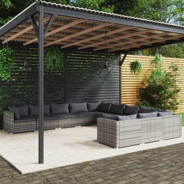 1 Loungeset Met Kussens Poly Rattan - Afbeelding 12