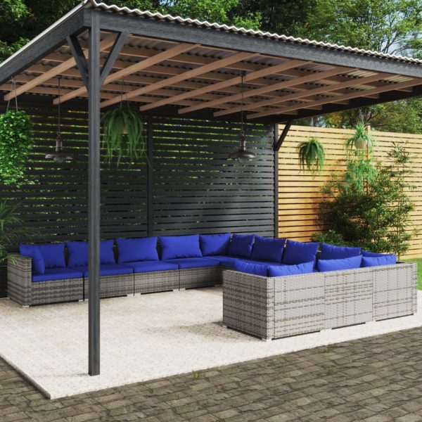 1 Loungeset Met Kussens Poly Rattan - Afbeelding 13