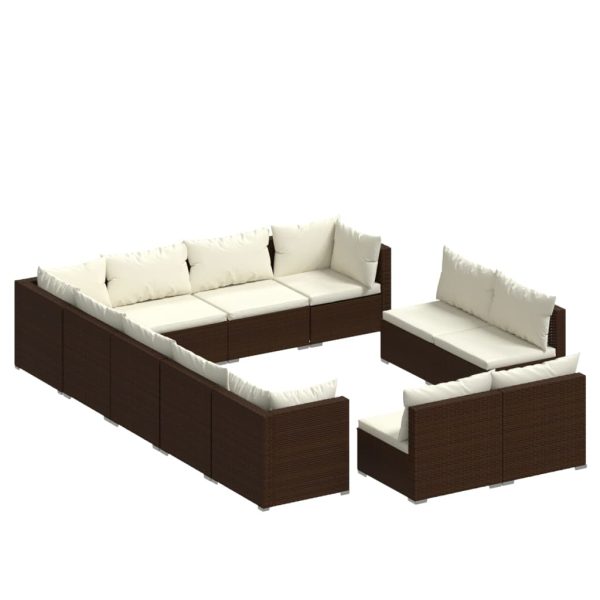 12-Delige Loungeset Met Kussens Poly Rattan - Afbeelding 2