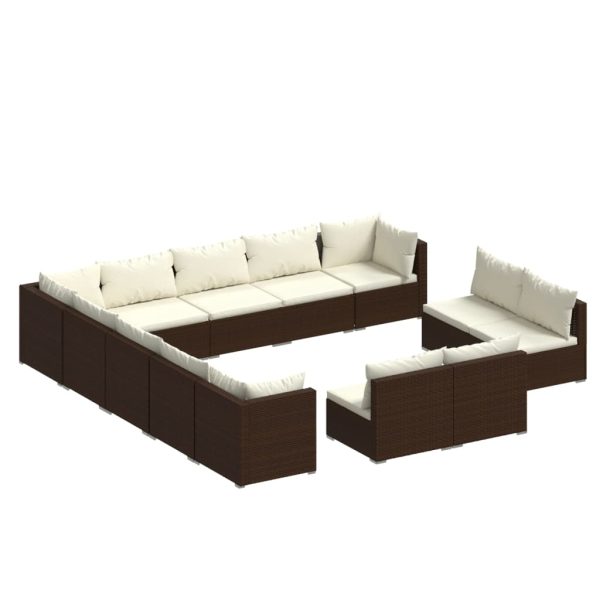 13-Delige Loungeset Met Kussens Poly Rattan - Afbeelding 2