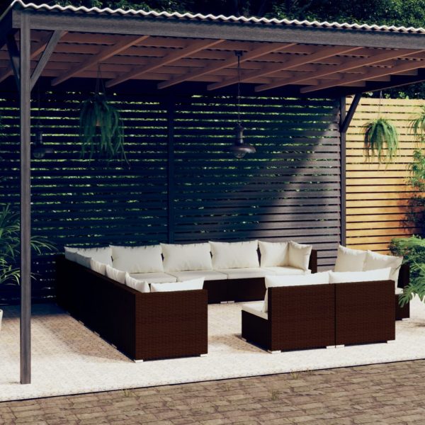 13-Delige Loungeset Met Kussens Poly Rattan