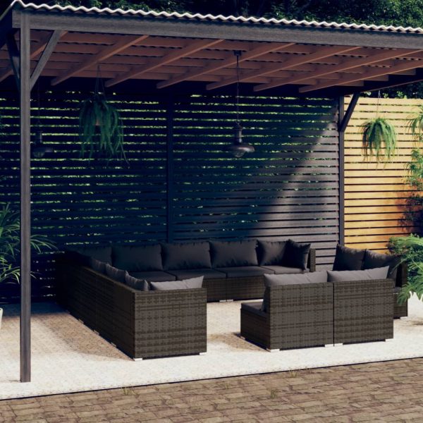 13-Delige Loungeset Met Kussens Poly Rattan - Afbeelding 10